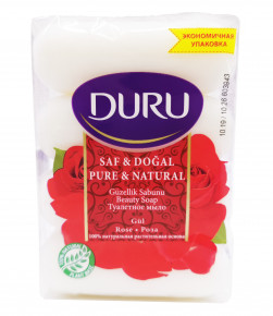  DURU PURE&NAT мыло Роза(э/пак)4*85г